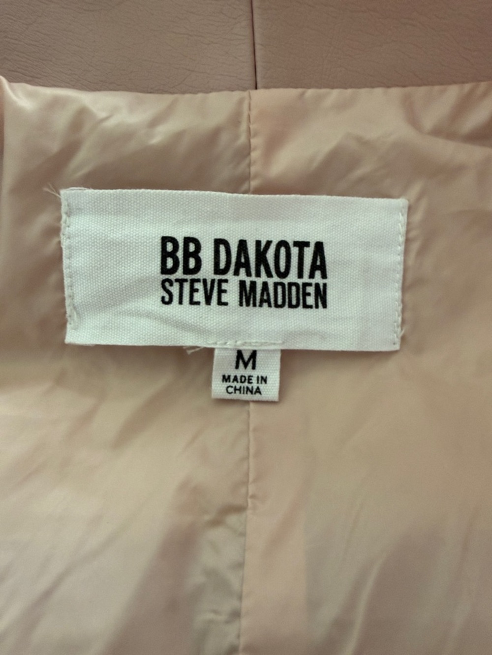 BB Dakota Dusty Rose Asymmetric Moto PU Leather Jacket Medium - Picture 3 of 5